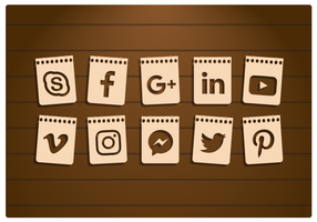 Conjunto de iconos de papel de redes sociales vector