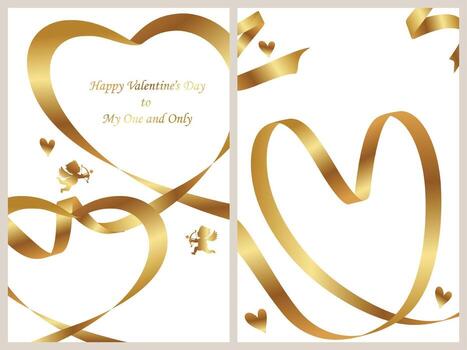 Set of two Valentine’s Day card templates. vector