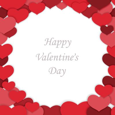 Valentine’s Day seamless vector frame illustration. 