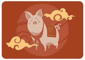Año nuevo chino cerdo vector