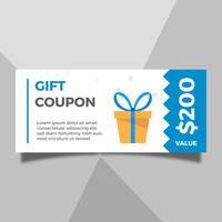 Flat Modern Blue Gift Coupon Vector Template