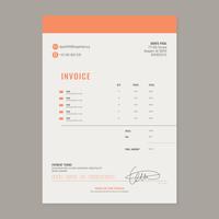 Orange Invoice Template vector