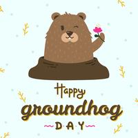 Happy Groundhog Day Vector