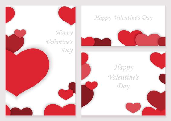 Set of Valentine’s Day frames/cards.