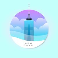 Freedom Tower Building NYC famoso punto de referencia ilustración vector