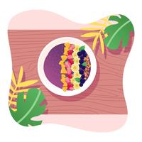 Color Acai Bowl Vector