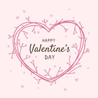 Happy Valentines Day Frame Greeting Vector