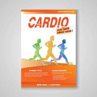 Plantilla de volante de entrenamiento cardiovascular vector