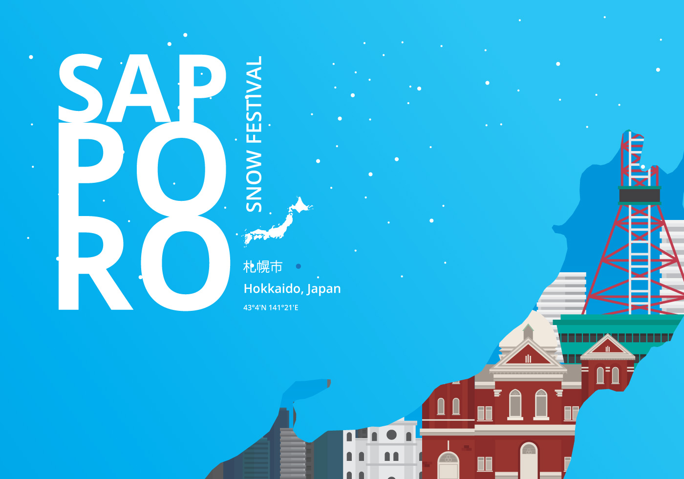 Sapporo Snow Festival With Sapporo Location Download Free Vectors Clipart Graphics Vector Art