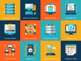 Network Technology Icons Set vector