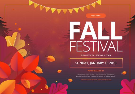 Fall Festival Colorful Border Template