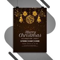 Abstract Merry Christmas celebration modern flyer design vector