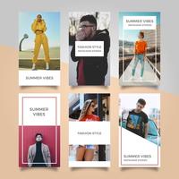 Flat Modern Fashion Instagram Stories Vector Template