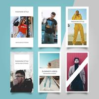 Flat Modern Stylish Fashion Instagram Stories Vector Template
