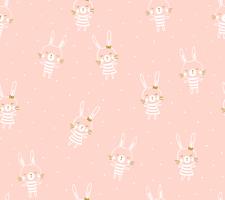 Easter seamless pattern design with bunnies vector