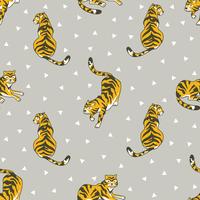 Vector seamless pattern with tigers 