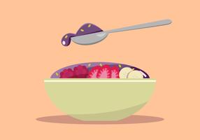 Acai Berry Banana Bowl vector