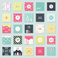 Adviento calendario vector imprimible