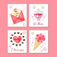 Linda colección de tarjetas del día de San Valentín vector