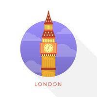 Flat Modern Big Ben London Landmark Vector Illustration