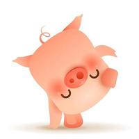 The Little Pig standing on its arm vector