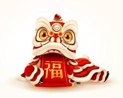 Chinese New Year Lion Dance with scroll