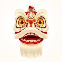 Chinese New Year Lion Dance Head vector