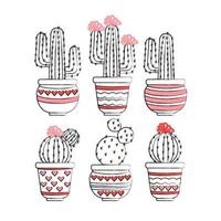 Vector Hand Drawn Cacti