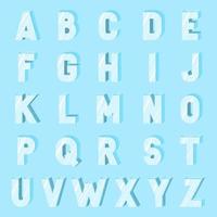 Flat Ice Alphabet Font Vector 