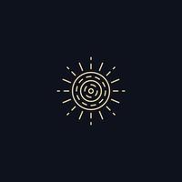 Line Symbol, Sun with rays, vector design element