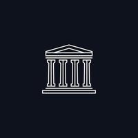 Line Symbol, Ancient greek building, vector design element