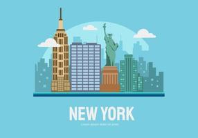 New York City Building Vector Flat Illustration