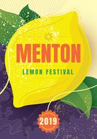 Menton France lemon festival vector