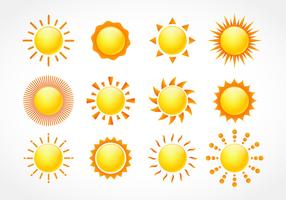 Conjunto de imágenes del sol vector