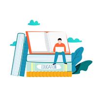 Education, online training courses, distance education flat vector illustration