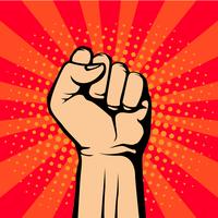 Protest Fist Pop Art Style vector