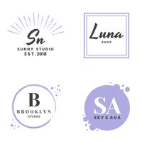 Feminine Vintage Retro Vector Logo