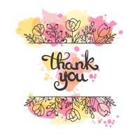 Thank you card. Hand drawn lettering design. Greeting card vector