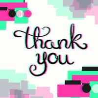 Thank You Card with Glitch Effect. vector