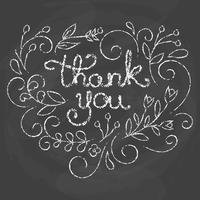 Thank you card. Chalk quote. vector