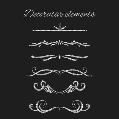 Ornamental decorative elements set