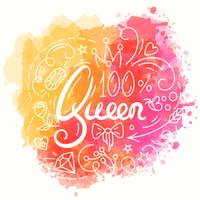 Queen Typography Design. Lettering print for t-shirt. vector