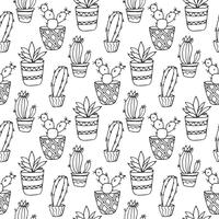 Cactus seamless pattern illustration vector