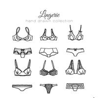 Hand drawn Lingerie set vector