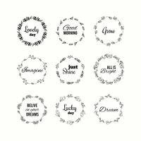 Hand drawn flourish frames with Circle floral borders vector