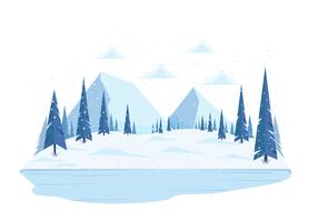 Vector ilustración paisaje de invierno
