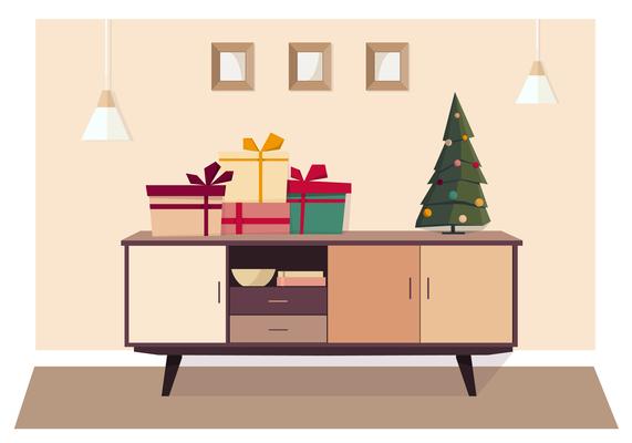 Vector Holiday Livingroom Illustration