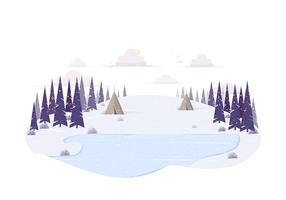 Vector ilustración paisaje de invierno