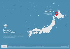 Sapporo Snow Festival with Sapporo Location vector
