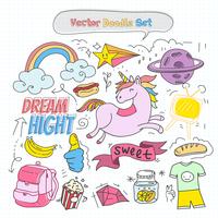 Vector Colorful Doodle Set